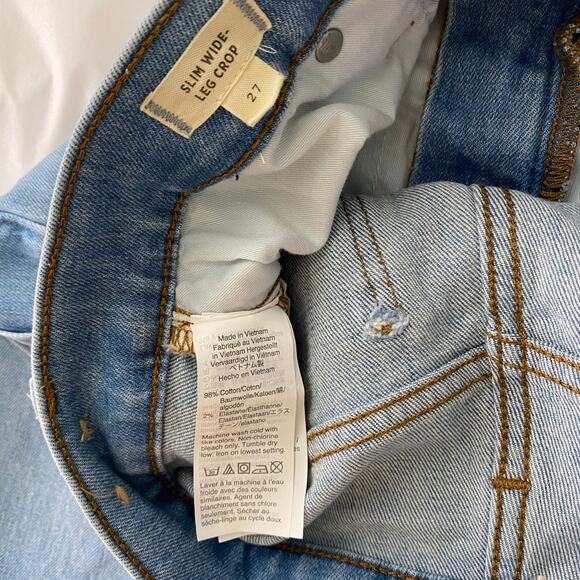 Madewell Slim Wide Leg Jeans Size 27 Eastwick Blue Crop Stretch Denim Staple - Picture 11 of 14